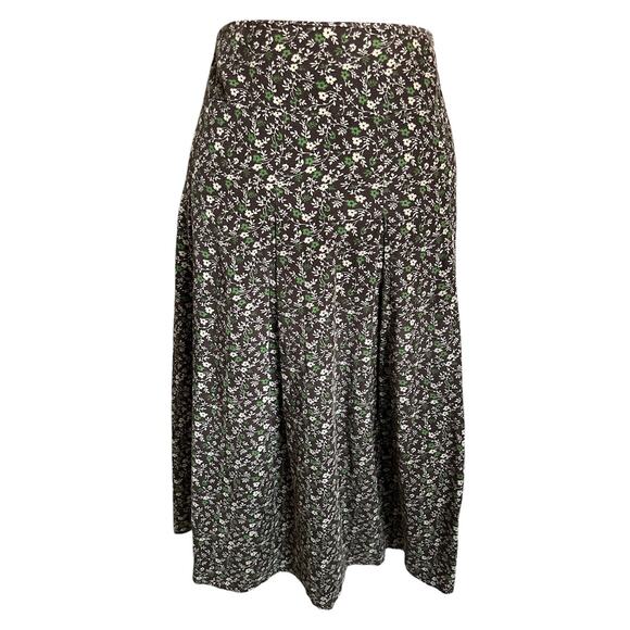 Charter Club Size 6 100% Cotton Corduroy Ditzy Floral Print Pleated Midi Skirt - Picture 4 of 6